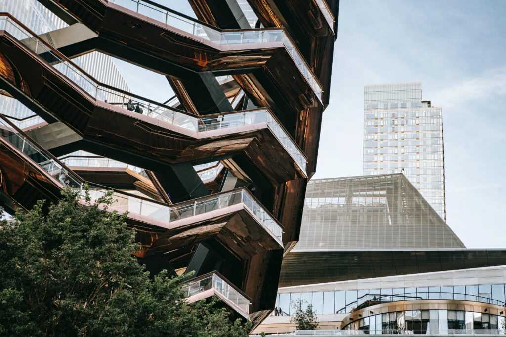 Image of building that looks like a bee hive.